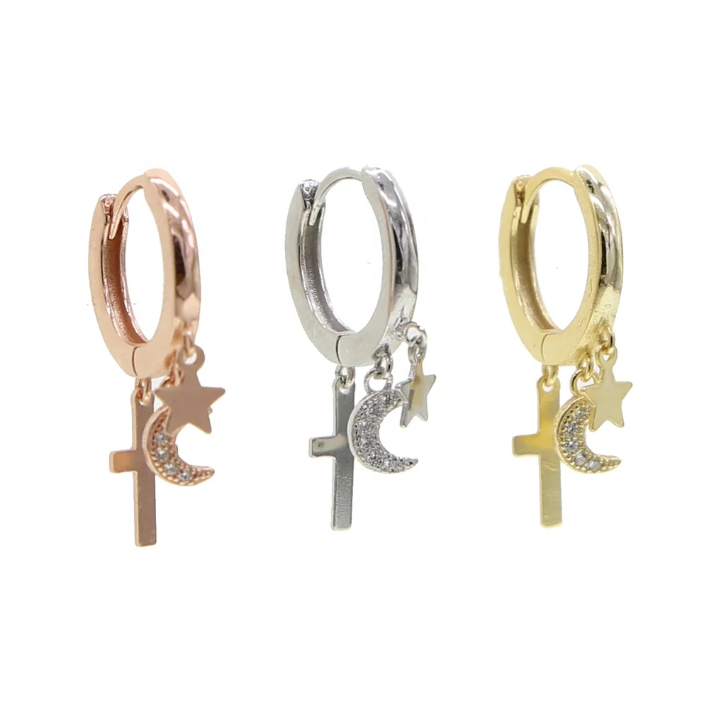 New 925 Sterling Silver Earring For Women Girls cross Star Tassel Earrings Silver Gold Color Huggie Hoop Earring Oorbellen Gifts
New 925 Sterling Silver Earring For Women Girls cross Star Tassel Earrings Silver Gold Color Huggie Hoop Earring Oorbellen Gifts
