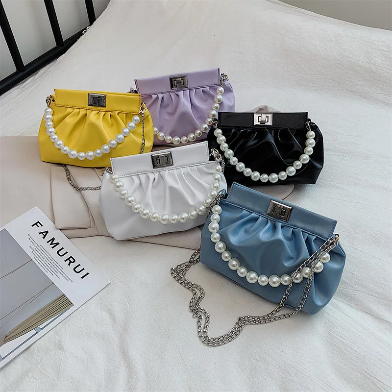 New Women Fashion Pearl Solid Color Shoulder Handbags Female Simple PU Leather Large Capacity Pure Color girls Crossbody Bags
New Women Fashion Pearl Solid Color Shoulder Handbags Female Simple PU Leather Large Capacity Pure Color girls Crossbody Bags