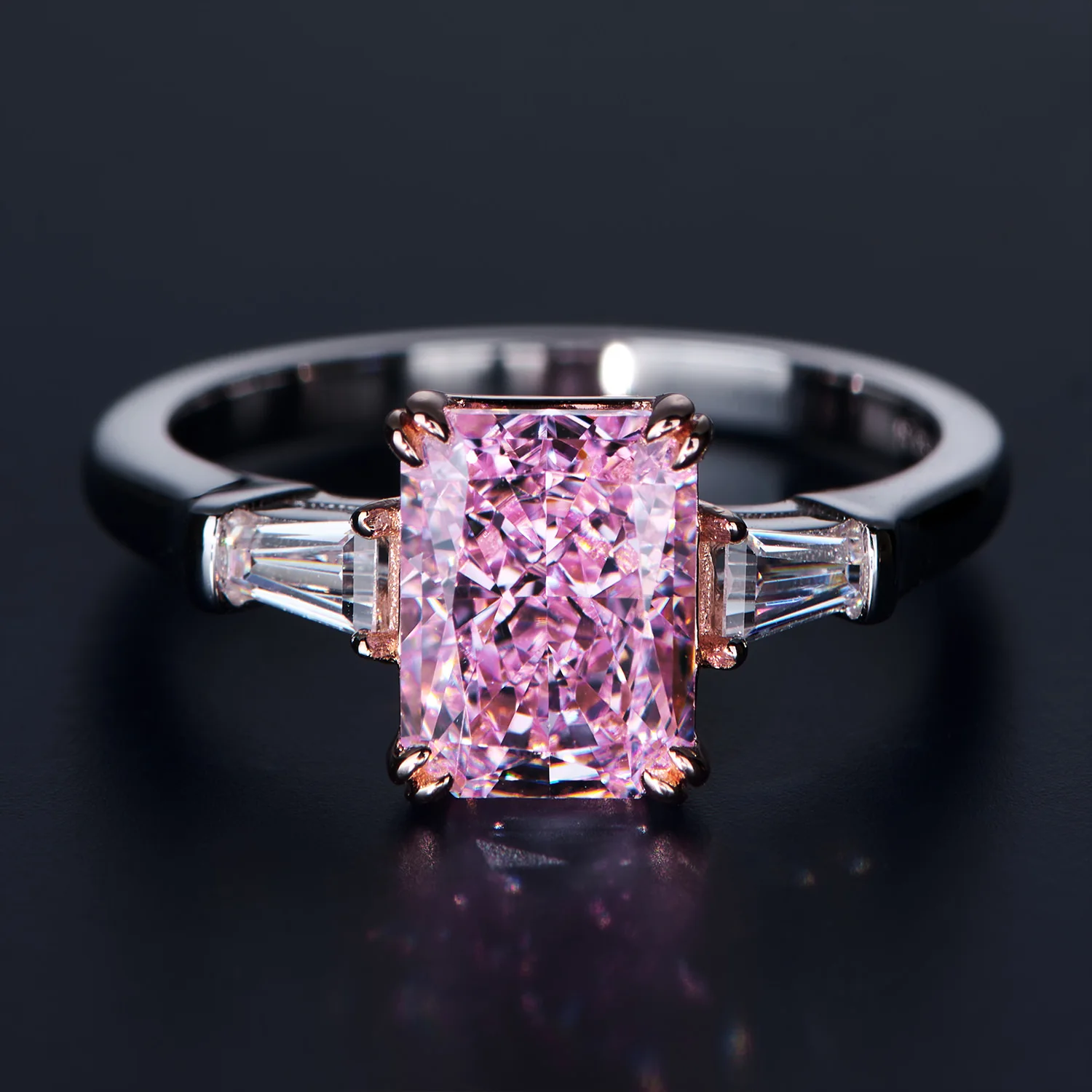 Tarnish free pink 925 rings big ct baguette diamond gemstone ring white gold plated wedding band for woman
Tarnish free pink 925 rings big ct baguette diamond gemstone ring white gold plated wedding band for woman
