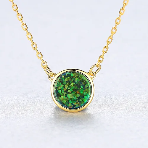 Newest 18K Gold Plated 925 Sterling Silver Green Opal Choker Necklace Simple Elegant Shiny Round Opal Pendant Necklace For Women
Newest 18K Gold Plated 925 Sterling Silver Green Opal Choker Necklace Simple Elegant Shiny Round Opal Pendant Necklace For Women