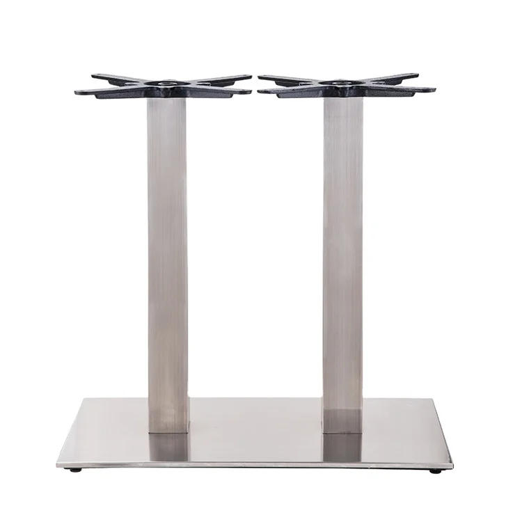Commercial Contract TOPHINE Furniture 304 Stainless Steel Square 2 Tube Metal Table Legs
