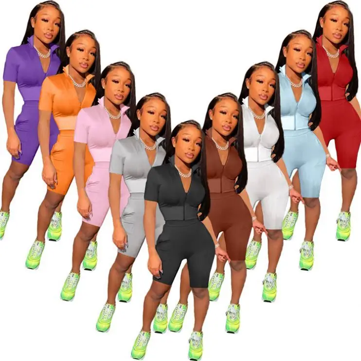 AOMEI Women Fashion Clothing Summer Sports Sweatsuits Zipper Pockets Casual Ladies Two Piece Shorts Sets
AOMEI Women Fashion Clothing Summer Sports Sweatsuits Zipper Pockets Casual Ladies Two Piece Shorts Sets