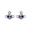 latest design 925 sterling silver beautiful star sapphire ruby earring for women