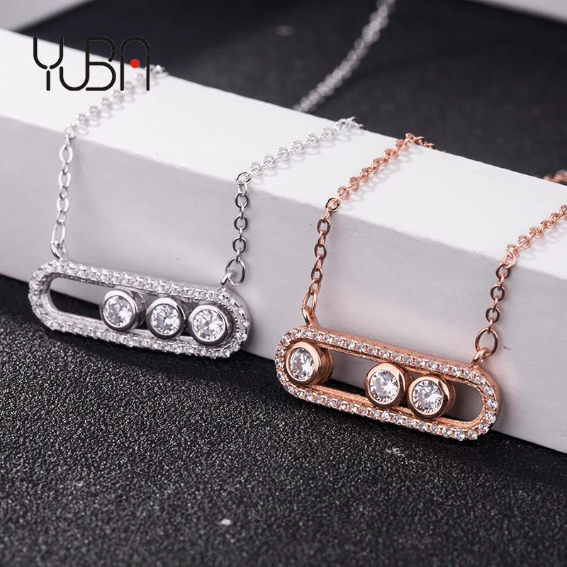 Fashionable Rose Gold Silver Plated S925 silver Three grain sliding zircon drill Charm Pendant Necklace Jewelry, Silver color
Fashionable Rose Gold Silver Plated S925 silver Three grain sliding zircon drill Charm Pendant Necklace Jewelry, Silver color