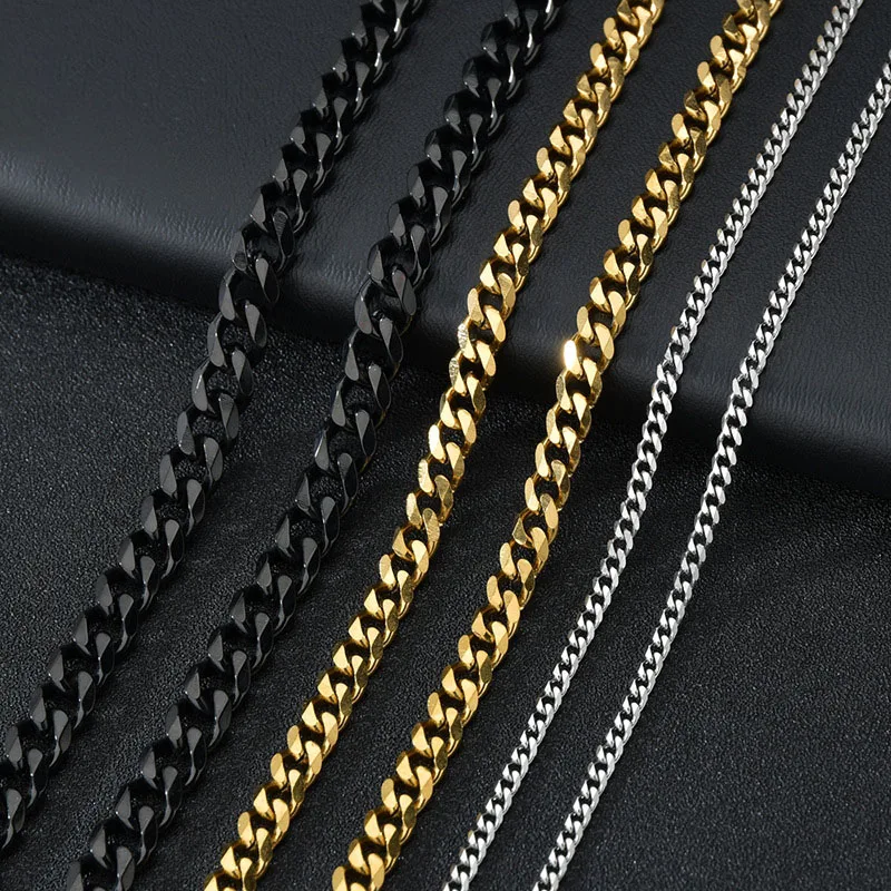 Bijoux Plaqu Or 18k Fashion Jewelry Multi-size and color Miami Cuban Curb Necklace Stainless Steel Link Chain For Women Men
Bijoux Plaqu Or 18k Fashion Jewelry Multi-size and color Miami Cuban Curb Necklace Stainless Steel Link Chain For Women Men