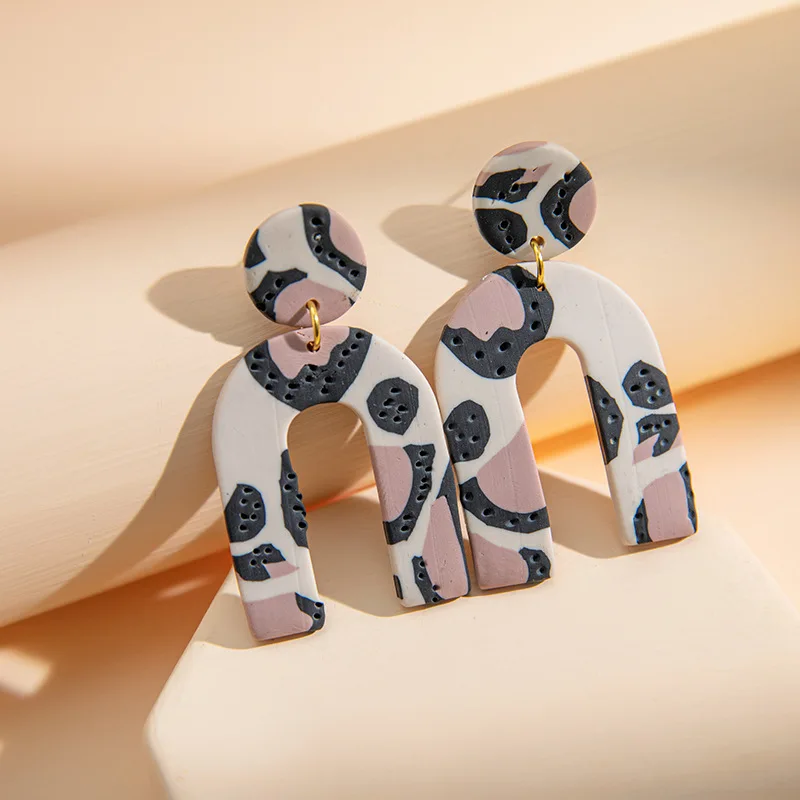 2021 Women Handmade Baked Jewelry Succulent Earring Flower Stud U Shape Leopard Clay Earrings, White
2021 Women Handmade Baked Jewelry Succulent Earring Flower Stud U Shape Leopard Clay Earrings, White