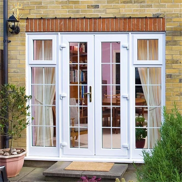 Microprocessor Transistor toilet doors thermal break modern french door temper glass swing with a cheap price