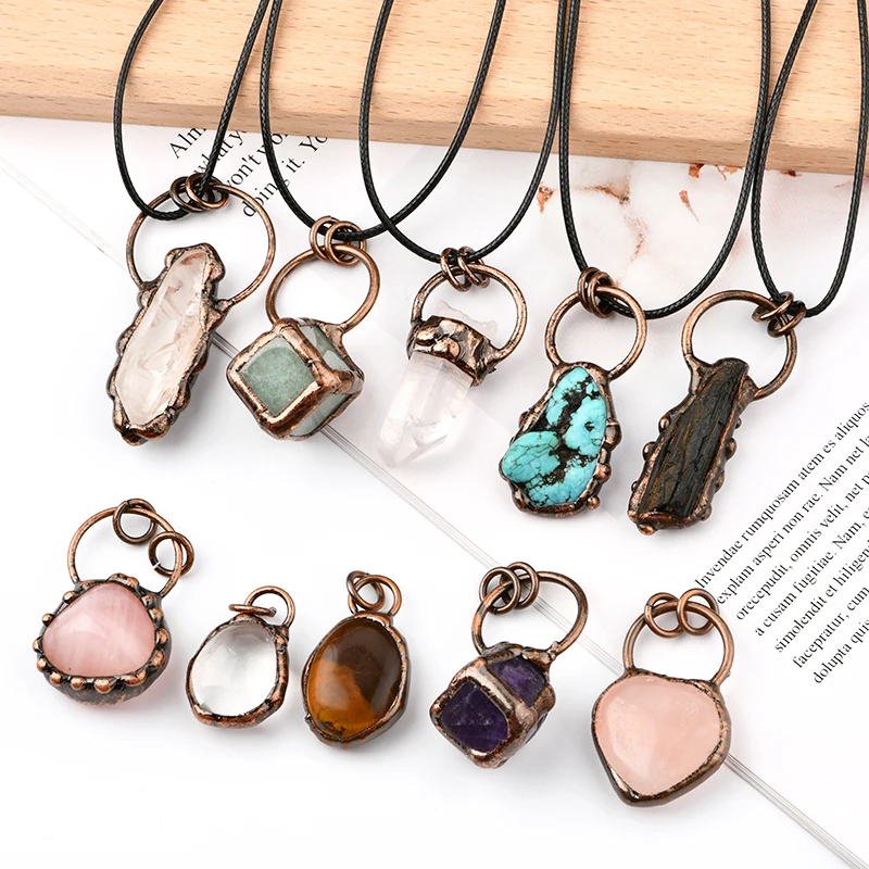 Bronze Plated Halloween Natural Crystal Pendant Jewelry Irregular Shape Unique Crystals Pendant Necklace
Bronze Plated Halloween Natural Crystal Pendant Jewelry Irregular Shape Unique Crystals Pendant Necklace