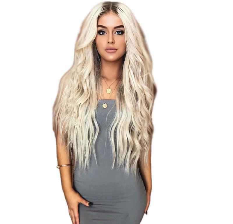 Fashion Female Long Curly Hair Gradient Color Rose Net Chemical Fiber High Temperature Silk Light Gold 24 Inch Natural Wig, Pic showed 
Fashion Female Long Curly Hair Gradient Color Rose Net Chemical Fiber High Temperature Silk Light Gold 24 Inch Natural Wig, Pic showed