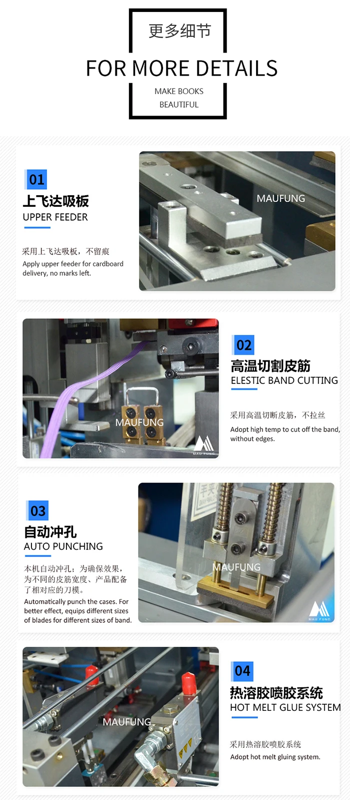 Semi-Automatic Elastic Band Inserting Machine for Notebooks with 310x450MM Max Cover Size and 140x190MM Min Cover Size