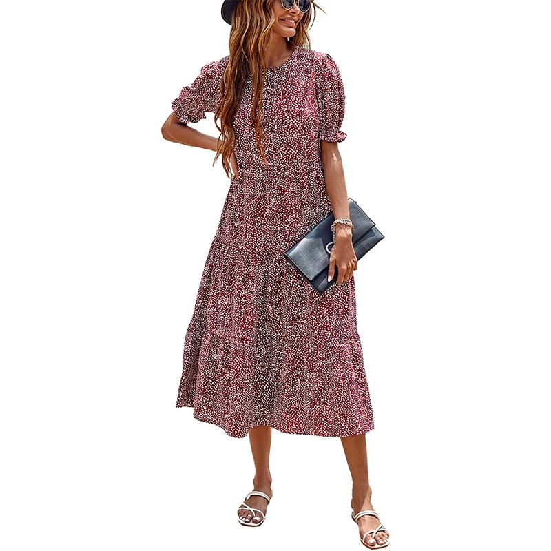 fall 2021 women clothes elegant floral casual puff sleeve high waist midi party dress woman long prom ladies fashion dresses, Customized color
fall 2021 women clothes elegant floral casual puff sleeve high waist midi party dress woman long prom ladies fashion dresses, Customized color