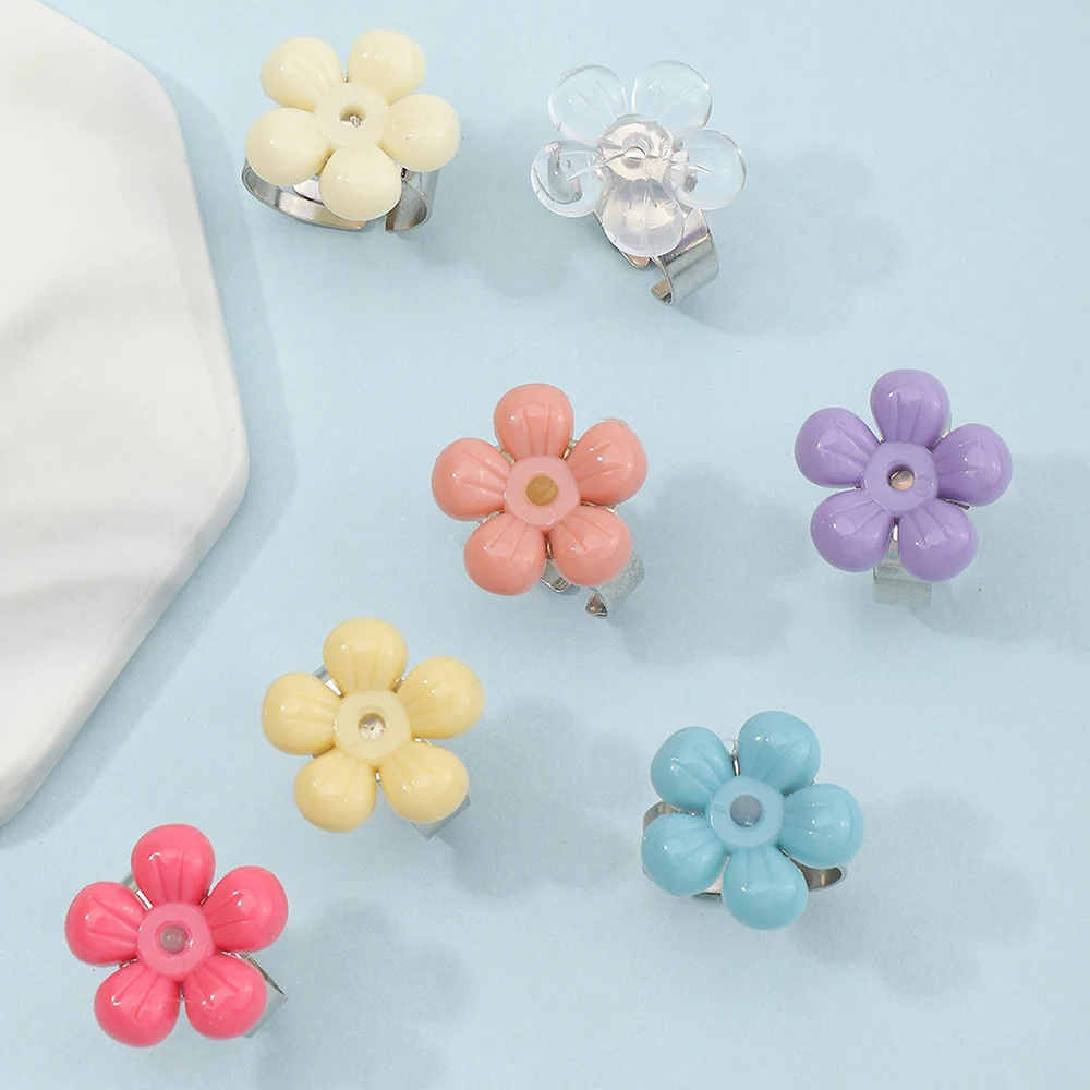 Wholesale Fashion Y2K Simple Design Finger Jewelry Colorful Resin Flower Rings For Girls
Wholesale Fashion Y2K Simple Design Finger Jewelry Colorful Resin Flower Rings For Girls