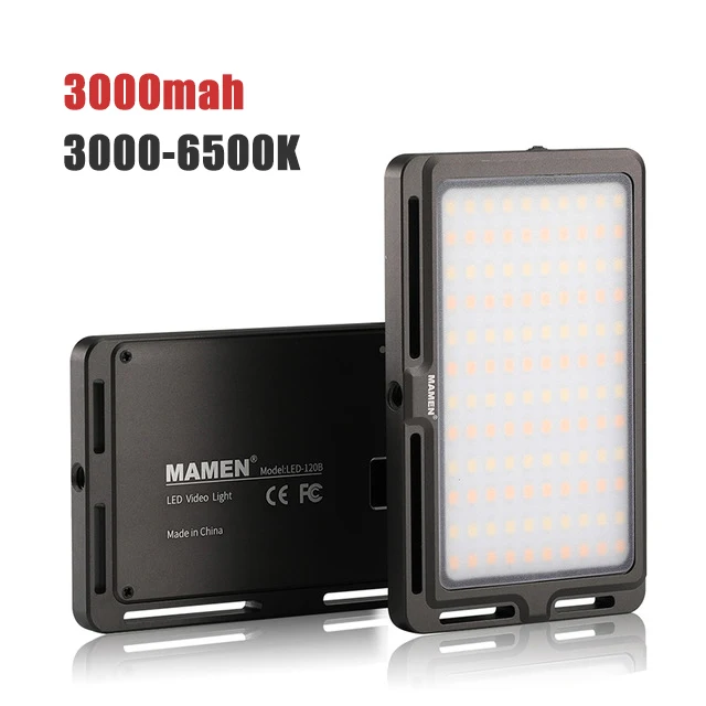 

MAMEN Portable LED Video Light 3000-6500K Dimmable Photography Fill Light On Camera Lighting for Photo Studio Video