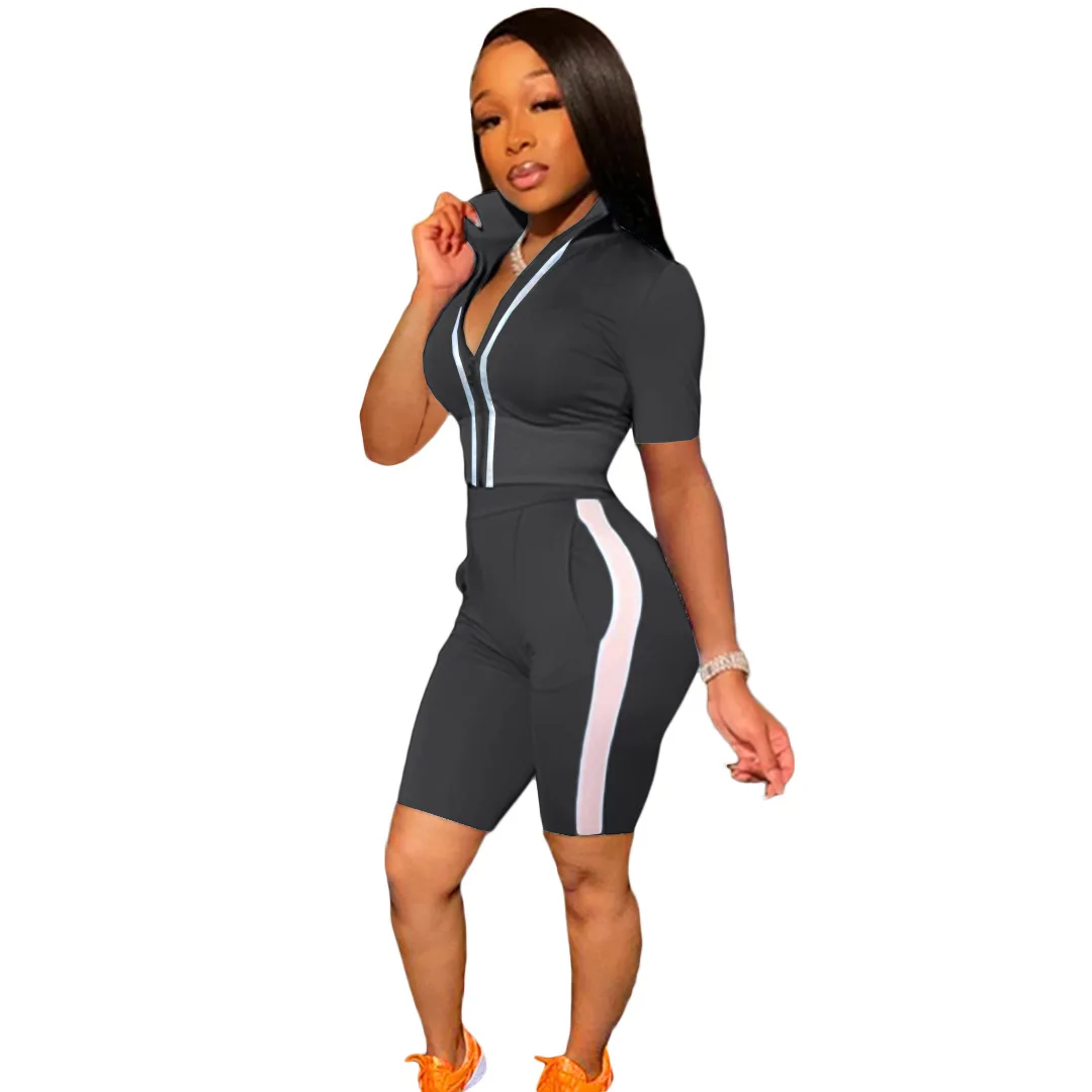 Autumn dress 2021 Tracksuits Pure Color Stitching Leisure Sports 2 Piece Set Joggers Outfits Short Sleeved Clothes, Picture shows
Autumn dress 2021 Tracksuits Pure Color Stitching Leisure Sports 2 Piece Set Joggers Outfits Short Sleeved Clothes, Picture shows