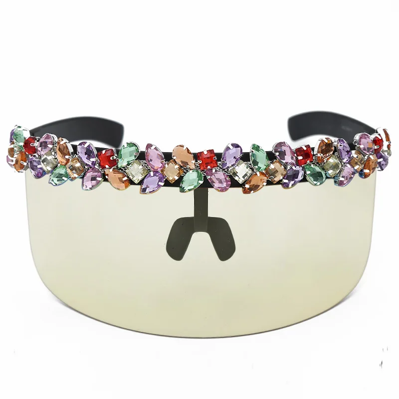 Women Men Luxury Oversized Big Frame Colorful Gemstone Coating Visor Mask Sun Glasses One Piece Face Shield Shades Sunglasses
Women Men Luxury Oversized Big Frame Colorful Gemstone Coating Visor Mask Sun Glasses One Piece Face Shield Shades Sunglasses