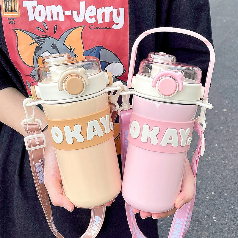 H43 Custom logo Stainless Steel Thermos Cup Girls Outdoor Portable Double Drinking Straw Cup Student Water Bottle For Kids
H43 Custom logo Stainless Steel Thermos Cup Girls Outdoor Portable Double Drinking Straw Cup Student Water Bottle For Kids