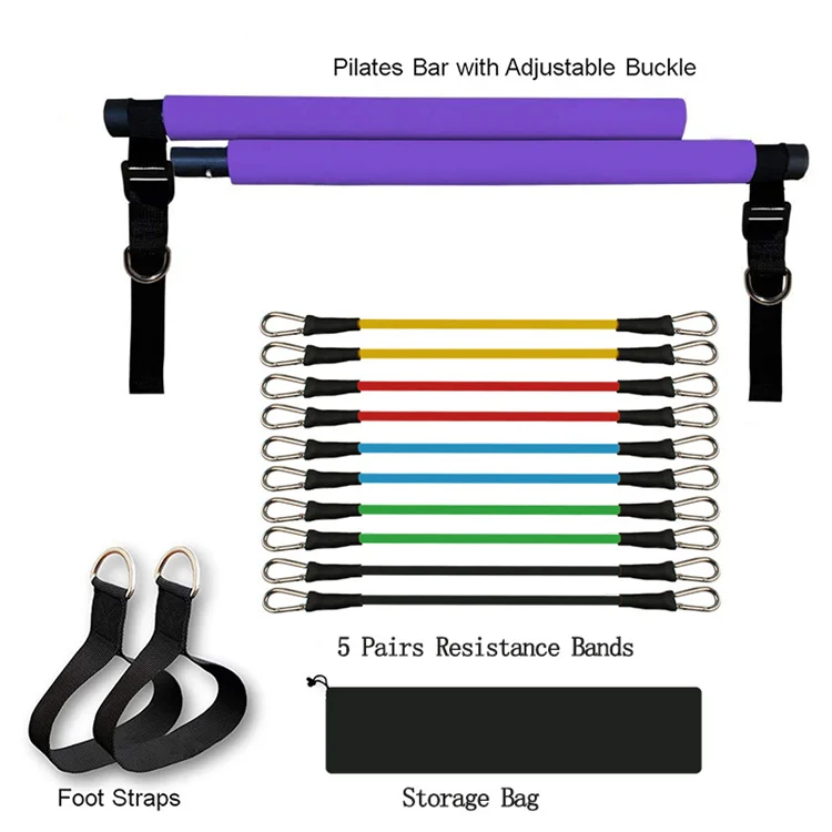High Quality Adjustable Fitness Yoga Stick Kit Pilates Bar Set With Resistance Bands, Blue, pink, purple, black
High Quality Adjustable Fitness Yoga Stick Kit Pilates Bar Set With Resistance Bands, Blue, pink, purple, black