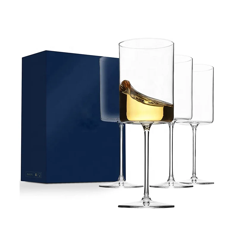 Superlative Edge Wine Glasses Clear Square Large Bowl Stemware Bordeaux Red White Wine Blown Glasses Goblets, Transparent clear 
Superlative Edge Wine Glasses Clear Square Large Bowl Stemware Bordeaux Red White Wine Blown Glasses Goblets, Transparent clear