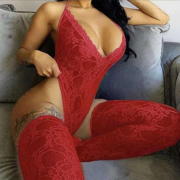 New Arrival Women Sexy Lace One Piece Halter Lingerie Bodysuit With Stockings, Black, white, red
New Arrival Women Sexy Lace One Piece Halter Lingerie Bodysuit With Stockings, Black, white, red