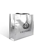 sewing silver tnt non woven fabric tote carrier shopping packaging bag for christmas
