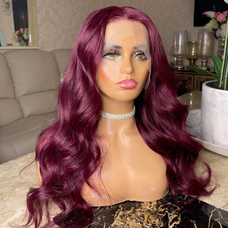 Burgundy Body wave wig 100% Virgin Human Hair Lace front wigs for Black Women, 99j color
Burgundy Body wave wig 100% Virgin Human Hair Lace front wigs for Black Women, 99j color