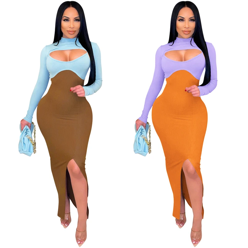 2021 fall winter classic women hot sexy clothes long sleeve turtleneck hollow cut out chest ankle long split sweater dresses
2021 fall winter classic women hot sexy clothes long sleeve turtleneck hollow cut out chest ankle long split sweater dresses