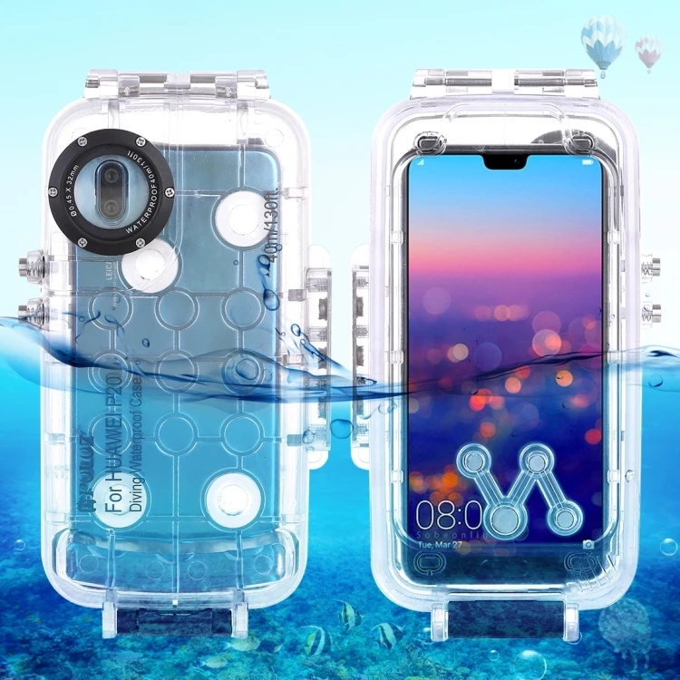 

40m/130ft Waterproof Diving Case for Huawei P20, Photo Video Taking Underwater Housing Cover
