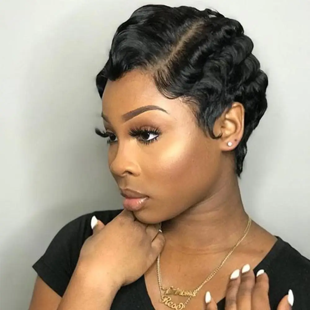 Wholesale High Temperature Silk Short Wigs For Black Women Human Hair European And American Synthetic Human Hair Deep Wave Wigs, Picture shown
Wholesale High Temperature Silk Short Wigs For Black Women Human Hair European And American Synthetic Human Hair Deep Wave Wigs, Picture shown