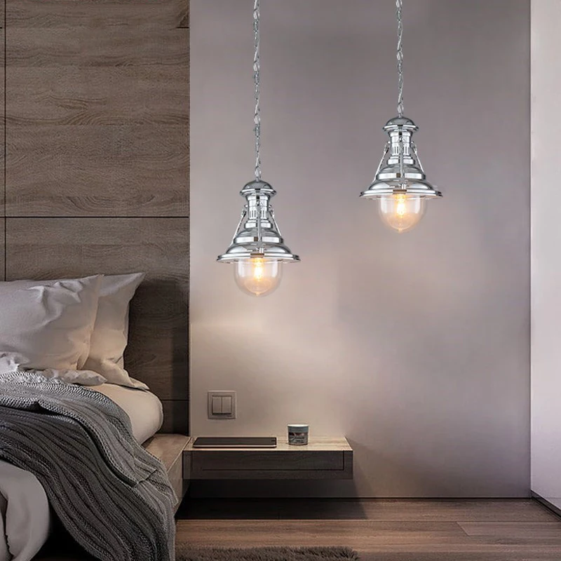 Restaurant bar cafe industrial vintage black gold silver E27 iron pendant lamp