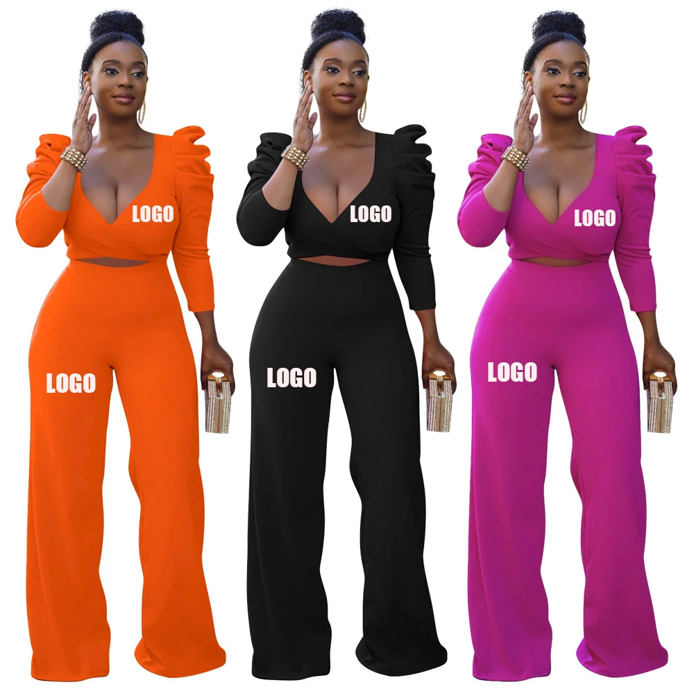 Custom Logo 2021 Fall Winter Women Clothing Puff Sleeve Hollow Strap Set Deep V Sexy Two Piece Set Women
Custom Logo 2021 Fall Winter Women Clothing Puff Sleeve Hollow Strap Set Deep V Sexy Two Piece Set Women