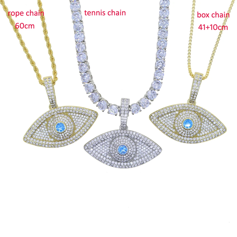 hip hop necklace blue white cz paved eye pendant with cz tennis chain plated gold silver color For Men Punk Jewelry, Customized
hip hop necklace blue white cz paved eye pendant with cz tennis chain plated gold silver color For Men Punk Jewelry, Customized