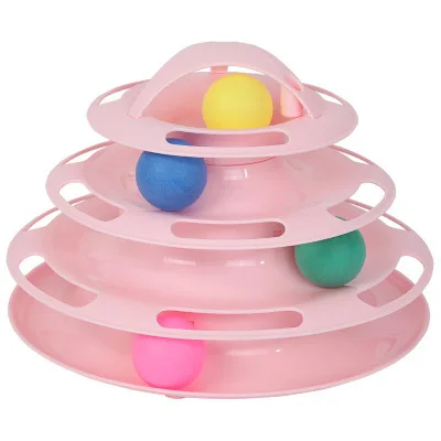 Cat turntable four-layer track detachable cat teaser pet toy amusement plate pet cat toy turntable, Pink, white, blue
Cat turntable four-layer track detachable cat teaser pet toy amusement plate pet cat toy turntable, Pink, white, blue