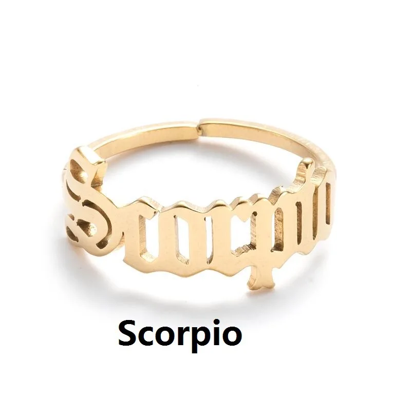 Wholesale Fashion Jewelry Stainless Steel Adjustable Ring 12 Constellation Sign Zodiac Stainless Steel Jewelry Ring For Women
Wholesale Fashion Jewelry Stainless Steel Adjustable Ring 12 Constellation Sign Zodiac Stainless Steel Jewelry Ring For Women