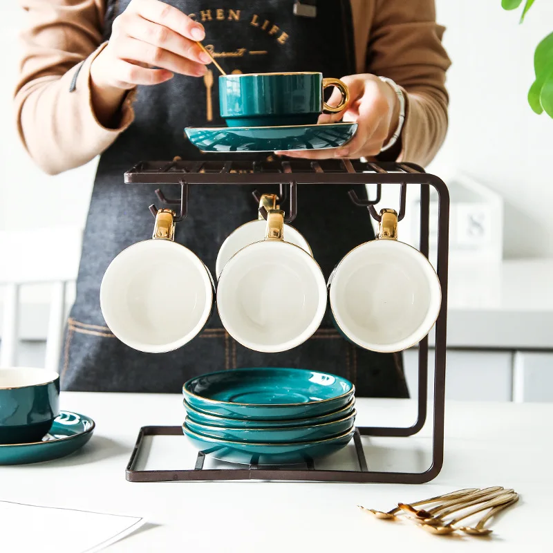 Green Solid Color Gold Edge Design Creative Ceramic Tea Mug Ceramic Cup Spoon Plate Set, As shown
Green Solid Color Gold Edge Design Creative Ceramic Tea Mug Ceramic Cup Spoon Plate Set, As shown