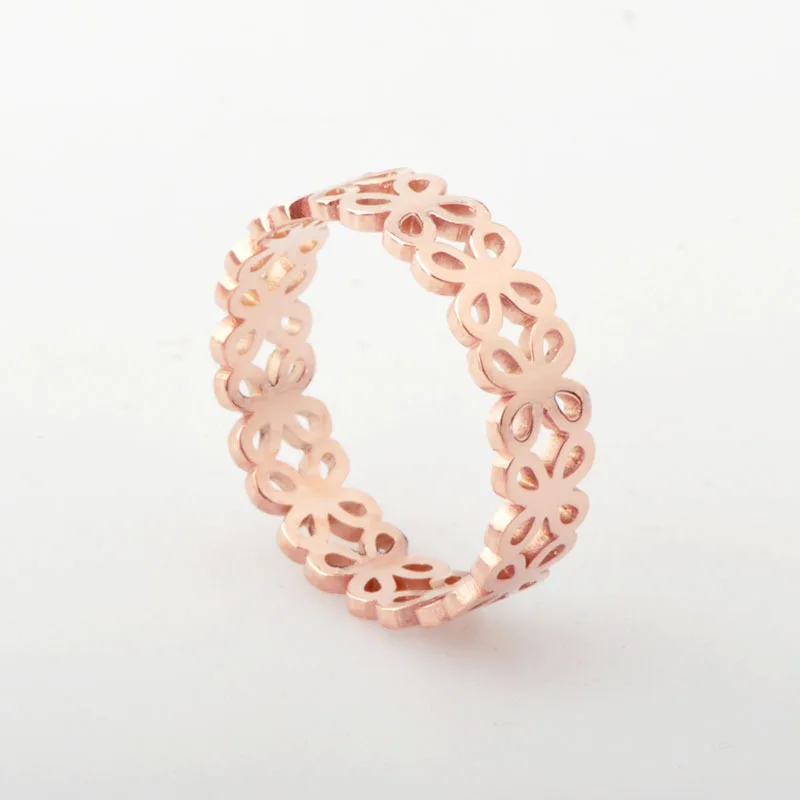 Student Personality Creative Hollow Flower Ring Rose Gold Temperament Ring Female Titanium Steel
Student Personality Creative Hollow Flower Ring Rose Gold Temperament Ring Female Titanium Steel