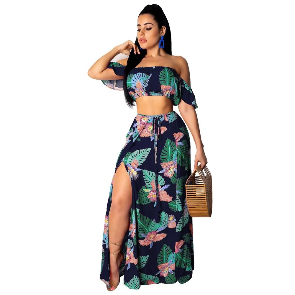 B60543A European and American fashion printed flounce sleeve wrap bosom split skirt two pieces
B60543A European and American fashion printed flounce sleeve wrap bosom split skirt two pieces