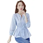 Women T-shirt Ruffles Sleeve Ladies High Quality Shirt 100% Cotton