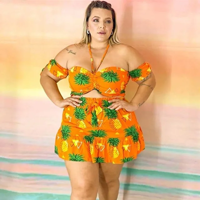 Chic Pineapple Pattern Halter 2 Piece Skirt Set Women Cropped Top Short Sleeve Matching Set Top And Skirt Plus Size -CY, Yellow
Chic Pineapple Pattern Halter 2 Piece Skirt Set Women Cropped Top Short Sleeve Matching Set Top And Skirt Plus Size -CY, Yellow