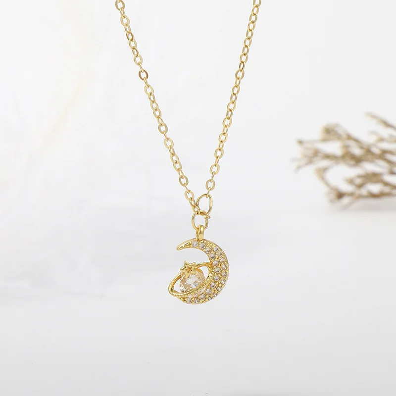 New Design Cute Zircon Moon And Planet Star Pendant Necklace Initial Necklace Custom Gold Necklaces For Woman
New Design Cute Zircon Moon And Planet Star Pendant Necklace Initial Necklace Custom Gold Necklaces For Woman