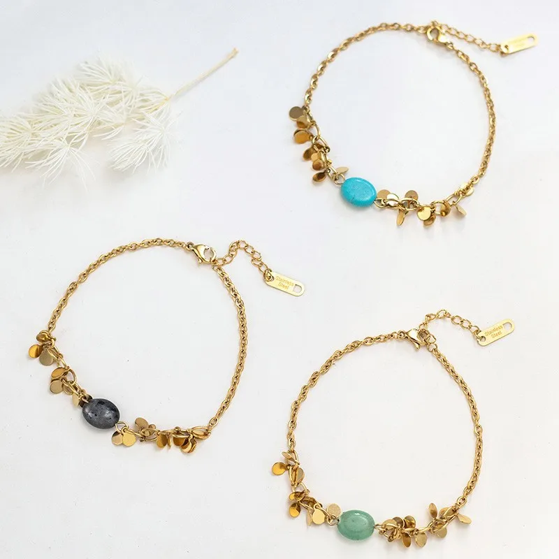 Vintage Jewelry Natural Crystal Stone Charm Bracelet 18K Gold Plated Stainless Steel Crystal Bracelets For Women
Vintage Jewelry Natural Crystal Stone Charm Bracelet 18K Gold Plated Stainless Steel Crystal Bracelets For Women