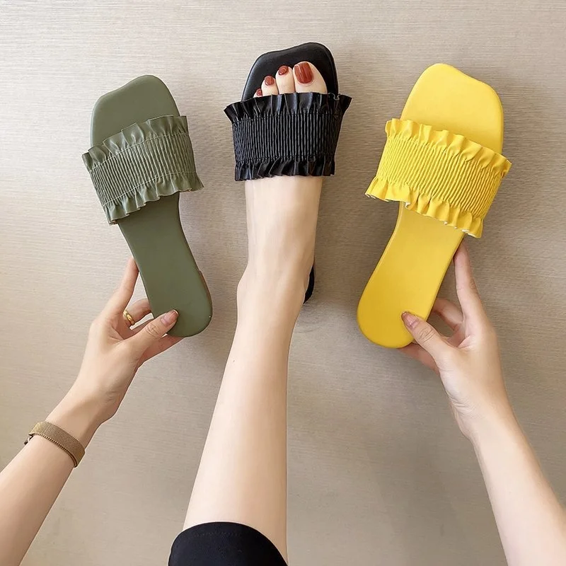 2021 Europe & American summer new arrival women's shoes vacation beach fashion ruffled sweet slippers, Four colors or customized
2021 Europe & American summer new arrival women's shoes vacation beach fashion ruffled sweet slippers, Four colors or customized