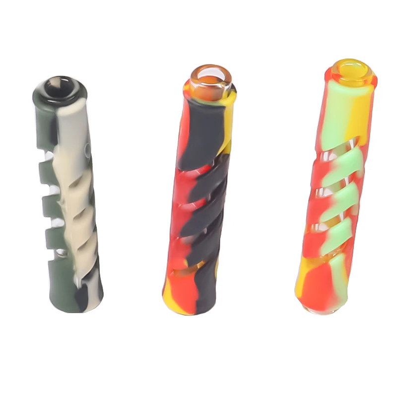 90mm Round Mouth Cigarette Holder Glass Smoking Pipe With Thermal Insulation Silicone Straight Tube Pipes For Smoking Weed
90mm Round Mouth Cigarette Holder Glass Smoking Pipe With Thermal Insulation Silicone Straight Tube Pipes For Smoking Weed