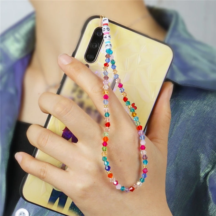 New arrival handmade chain lanyard for mobile phone Fashion colorful crystal beaded cell phone chain
New arrival handmade chain lanyard for mobile phone Fashion colorful crystal beaded cell phone chain