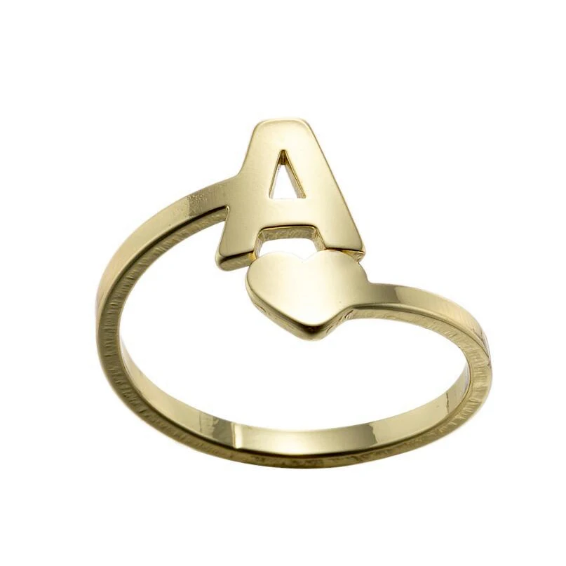 2021 Fashion Gold Silver Plated Charm Heart A-Z 26 Letters Women Girls Adjustable Stainless Steel Initial Rings Jewelry, Color plated as shown
2021 Fashion Gold Silver Plated Charm Heart A-Z 26 Letters Women Girls Adjustable Stainless Steel Initial Rings Jewelry, Color plated as shown