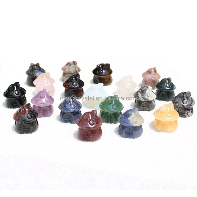 Wholesale Variously Colored Natural Aventurine Crystal carved Mini Mushroom Fairy House For Gift
Wholesale Variously Colored Natural Aventurine Crystal carved Mini Mushroom Fairy House For Gift