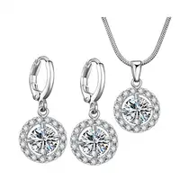 China Wholesale Round Shape Zircon Design Earrings Necklace Jewelry Women Pure Copper Silver Jewellery Set
China Wholesale Round Shape Zircon Design Earrings Necklace Jewelry Women Pure Copper Silver Jewellery Set