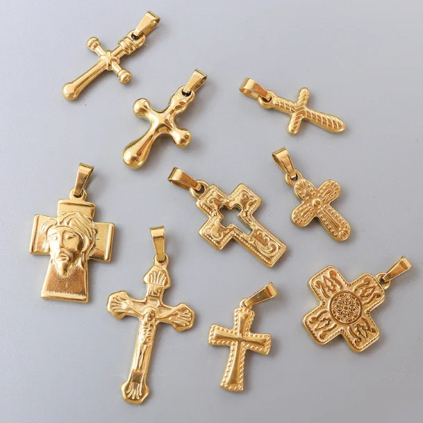 Popular Personality Fashion 18K Gold Plated Cross Pendant Accessories Vintage Stainless Steel Cross Necklace for Women
Popular Personality Fashion 18K Gold Plated Cross Pendant Accessories Vintage Stainless Steel Cross Necklace for Women