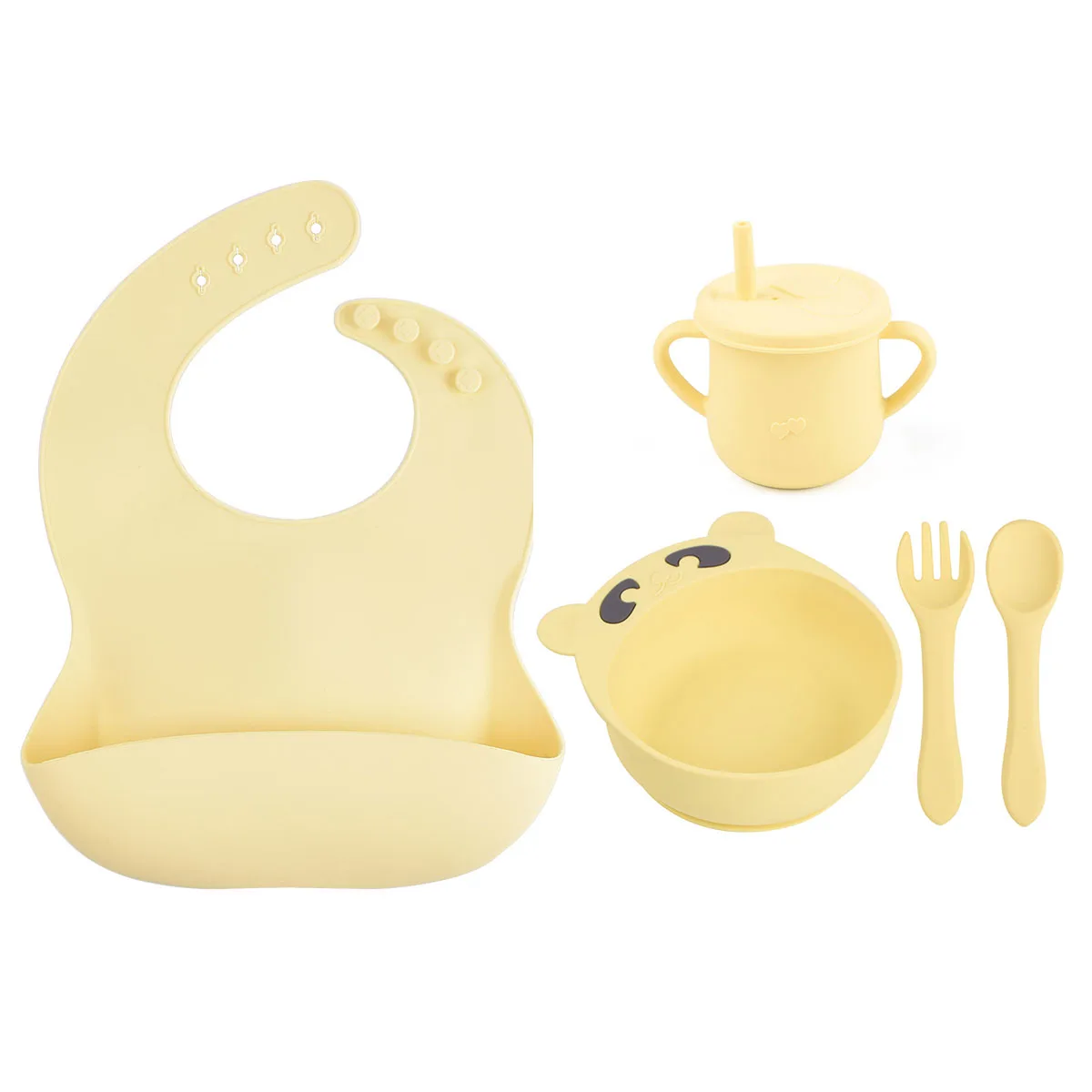 5Pcs/Set Silicone Bib Baby Toddler Feeding Food Suction Bowl Sippy Cup Spoon& Fork Kids Tableware Dinnerware
5Pcs/Set Silicone Bib Baby Toddler Feeding Food Suction Bowl Sippy Cup Spoon& Fork Kids Tableware Dinnerware