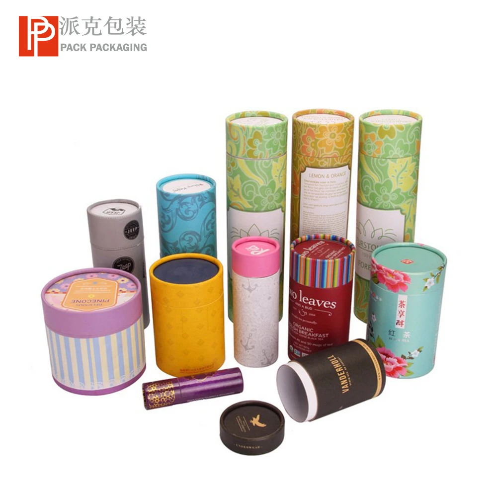 custom round cylinder skincare / cosmetic paper tube gift box
