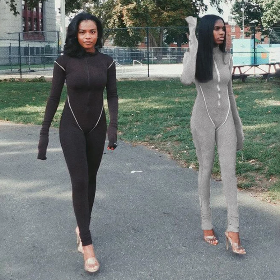 Autumn Full Long Sleeve Zipper Women Jumpsuits Striped Stretchy Activewear Fitness Sporty Workout Skinny Bodysuit Outfits
Autumn Full Long Sleeve Zipper Women Jumpsuits Striped Stretchy Activewear Fitness Sporty Workout Skinny Bodysuit Outfits
